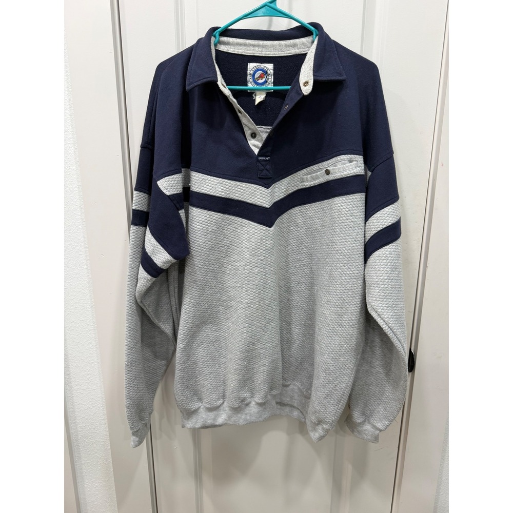Vintage Greenline International Pullover Sweatshirt Navy‎ Grey XLT Tall Mens